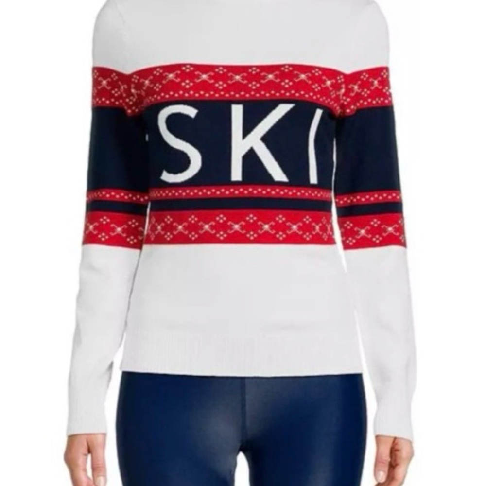 NWOT ANTONIO MELANI Red, White, and Blue Cowl Sweater